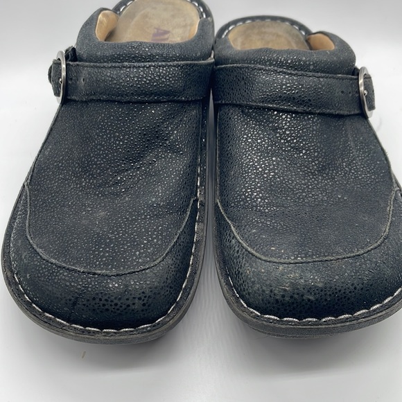 Alegria Black Pebbled Mules - Clogs leather Sz 39 - Picture 2 of 9